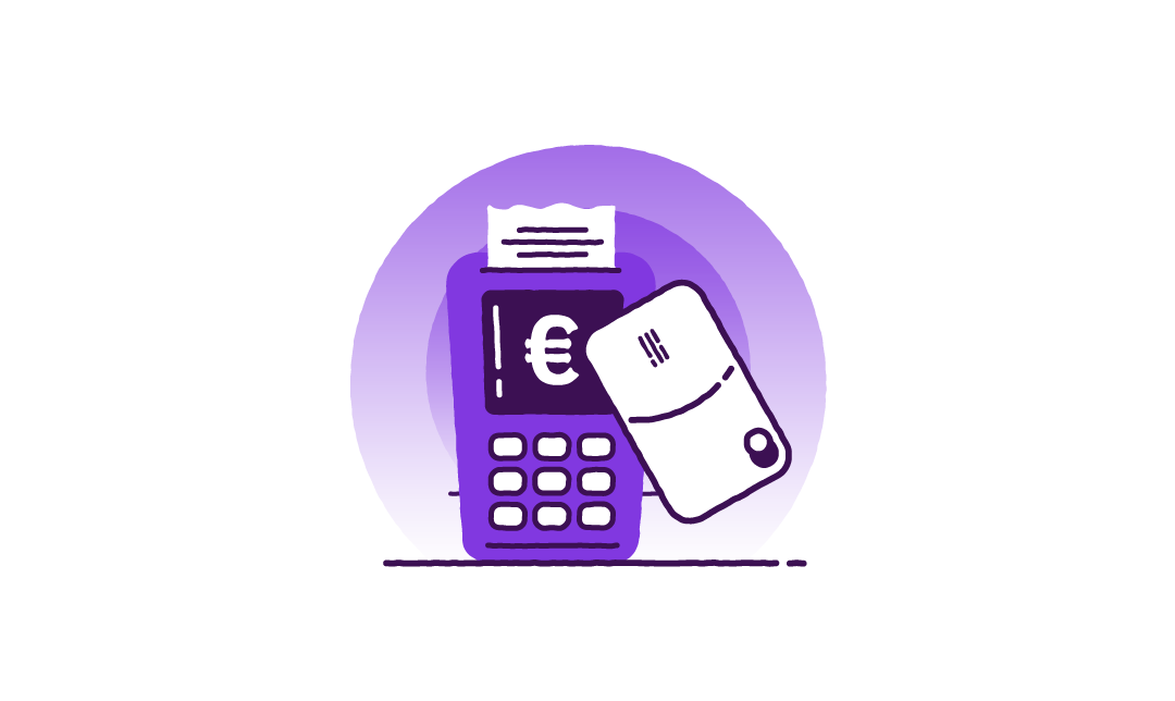Icon of a debit card and a card payment terminal