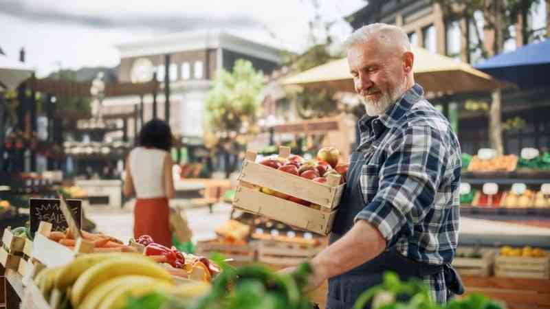 Man with market stall