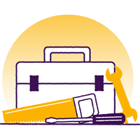 illustration of a suitcase with yellow background