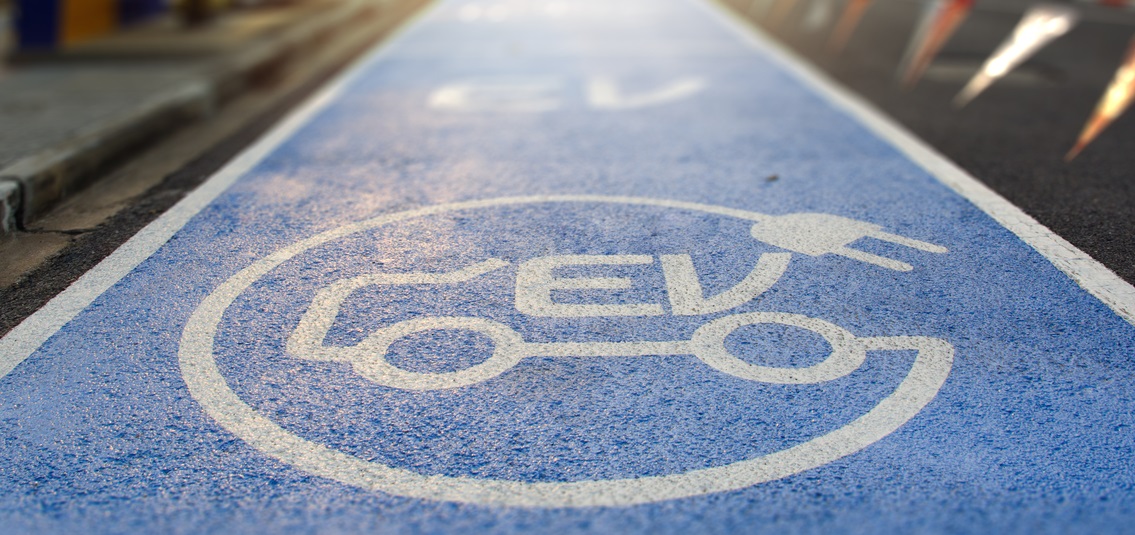 Electric vehicle road marking