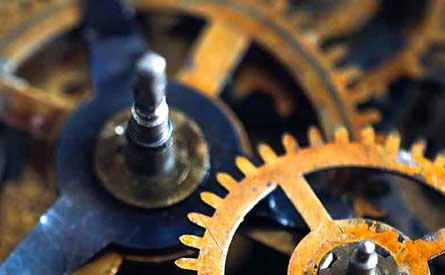 Photo of cogs in a clock