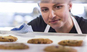 Woman baking cookies
