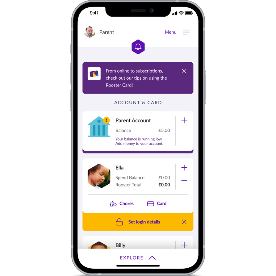 choose their own card in app