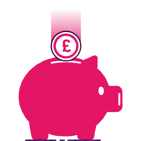 Pink pig with a book 