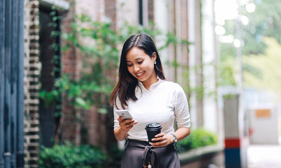 Woman using mobile phone